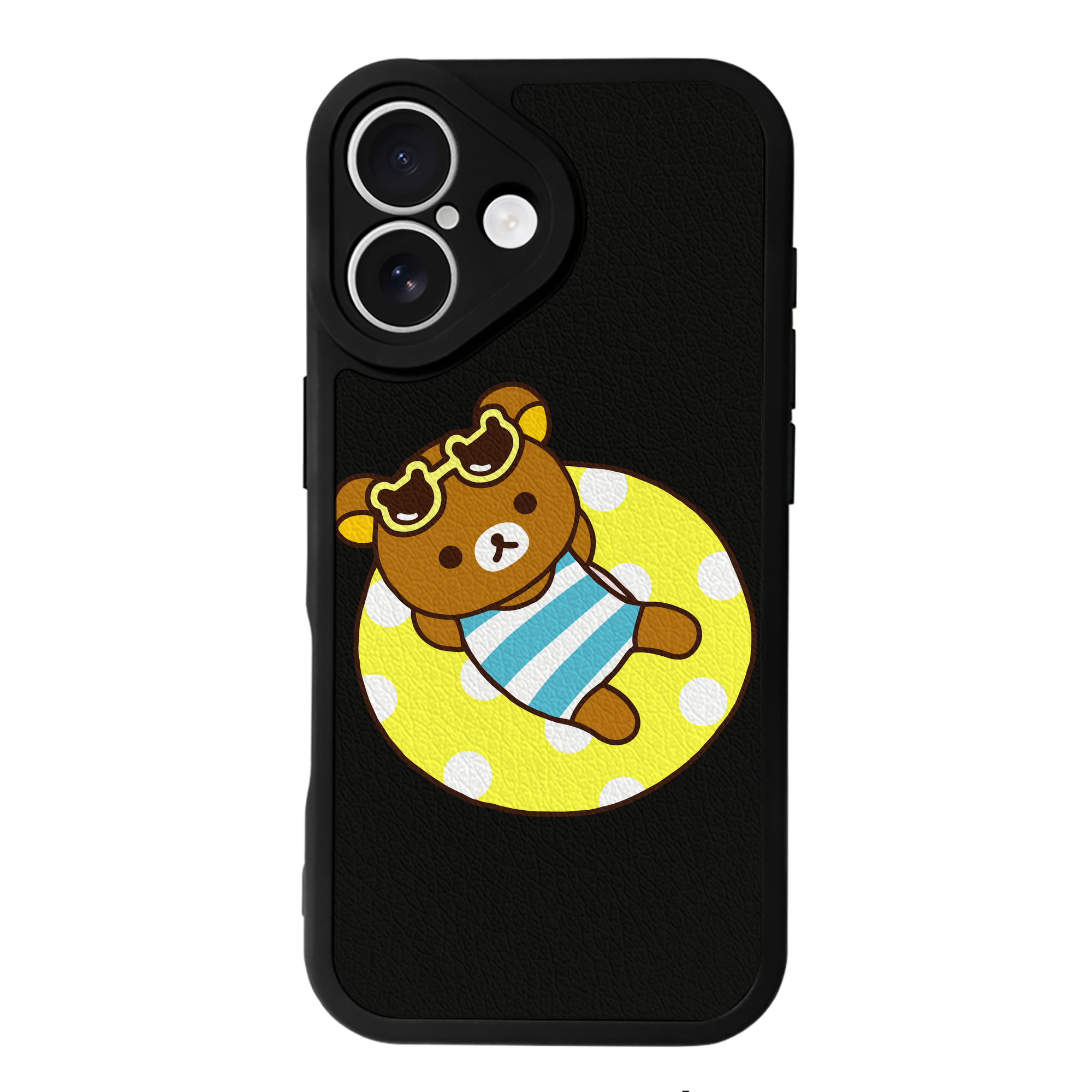 （画像用） リラックマ リラックマ キイロイトリ Rilakkuma Korilakkuma Kiiroitori 【iPhone 16シリーズ対応】シリコンスマホケース（レザー調） 材質：シリコン